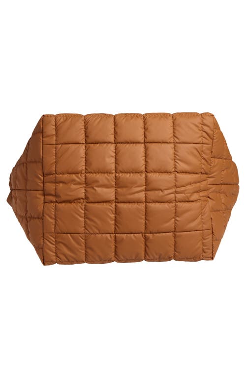 Veecollective Porter Water Repellent Quilted Weekend Bag In Cognac