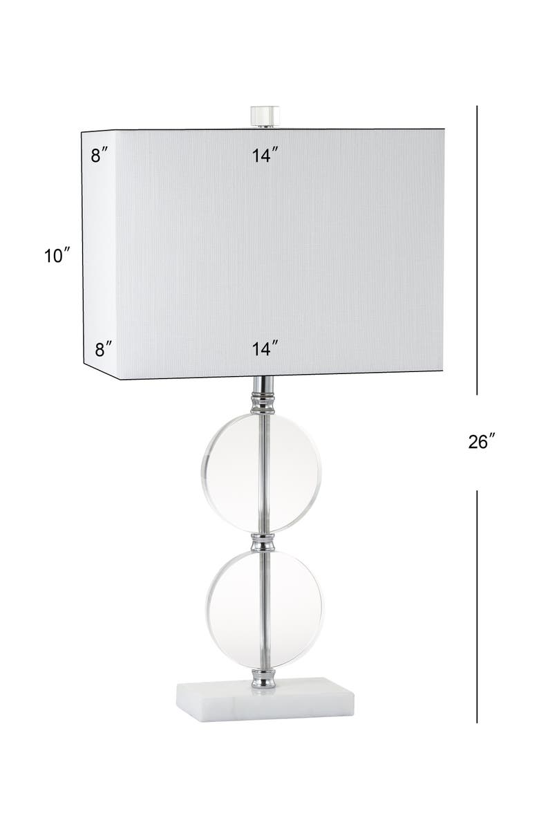 JONATHAN Y Richard 26" Crystal/Marble LED Table Lamp, Clear/White, Alternate, color, Clear/White