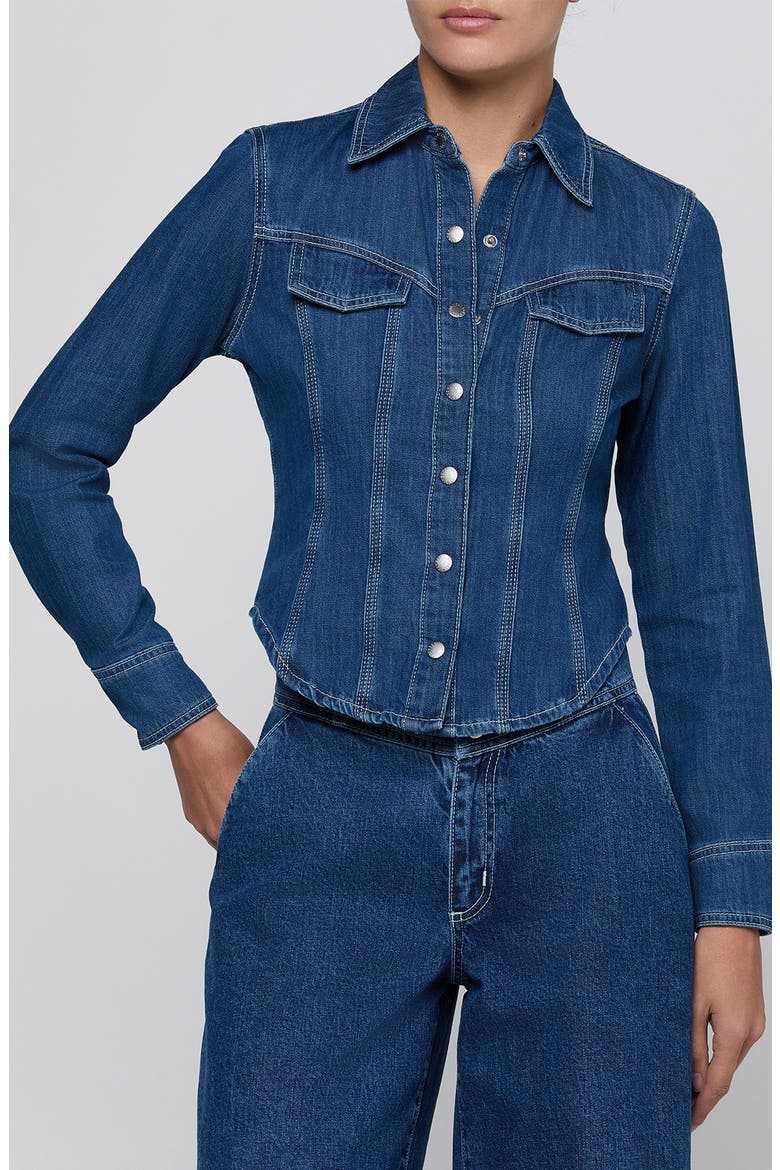 Louis Fitted Denim Shirt, Main, color, ALTO
