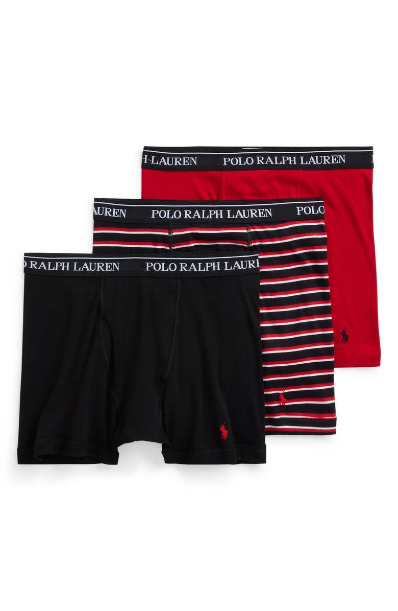 Polo Ralph Lauren Assorted 3-Pack Cotton Boxer Briefs, Alternate, color, 