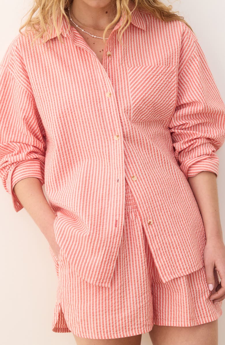 Marine Layer Gracey Seersucker Button-Up Shirt, Alternate, color,