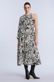 BCBGMAXAZRIA One Sleeve Midi Dress