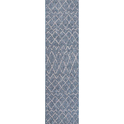 Jonathan Y Madaba Moroccan Trellis Indoor/outdoor Area Rug In Navy/light Gray
