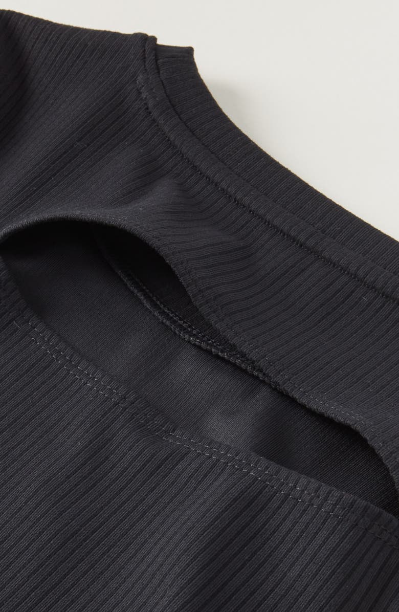 Zella Girl Kids' All in Cutout Rib T-Shirt, Alternate, color, Black