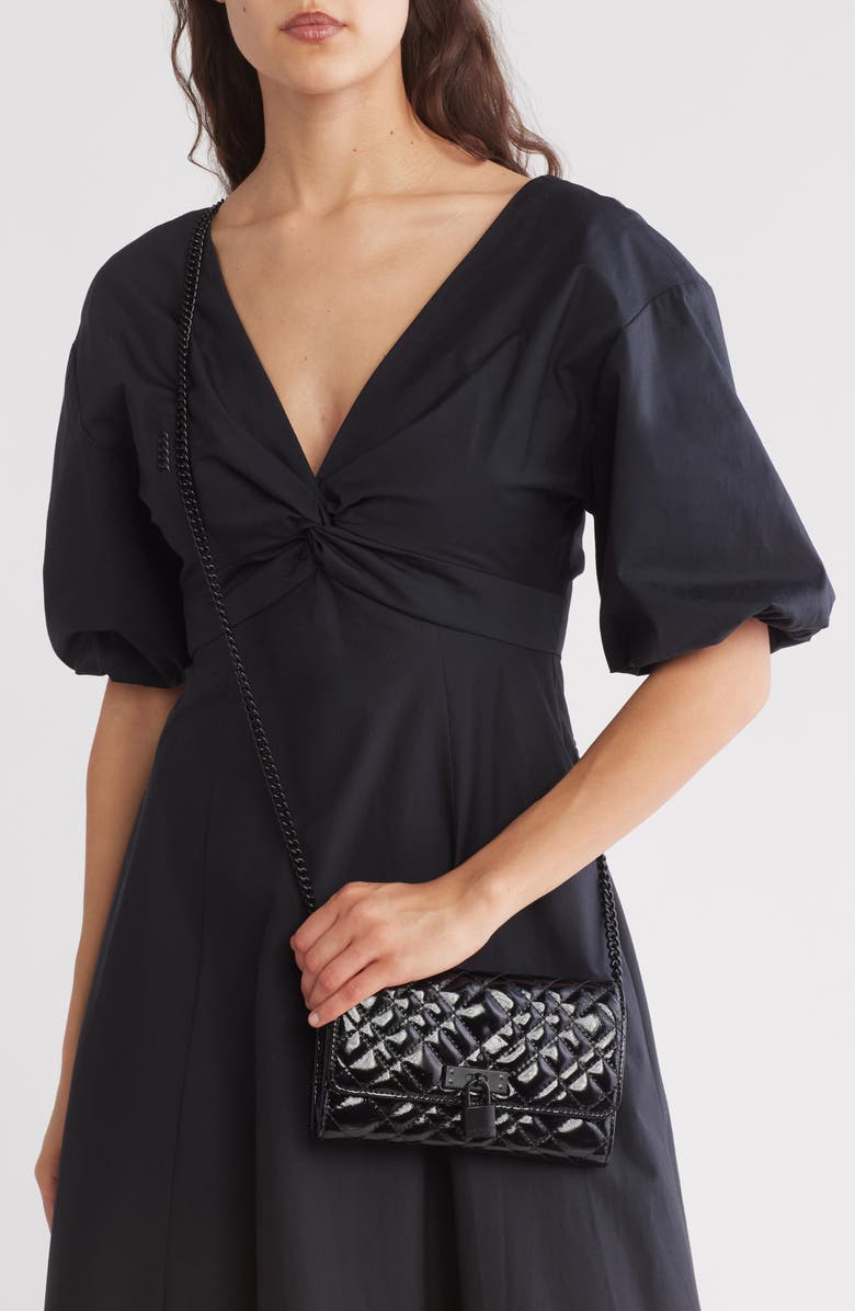 Kurt Geiger London Drench Quilted Leather Wallet on a Chain, Alternate, color, 