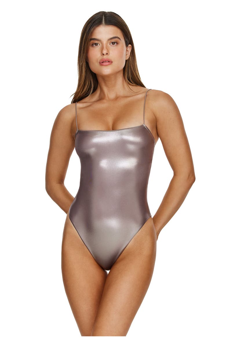 Shine Bright Scoop Neck One Piece, Alternate, color, Grey