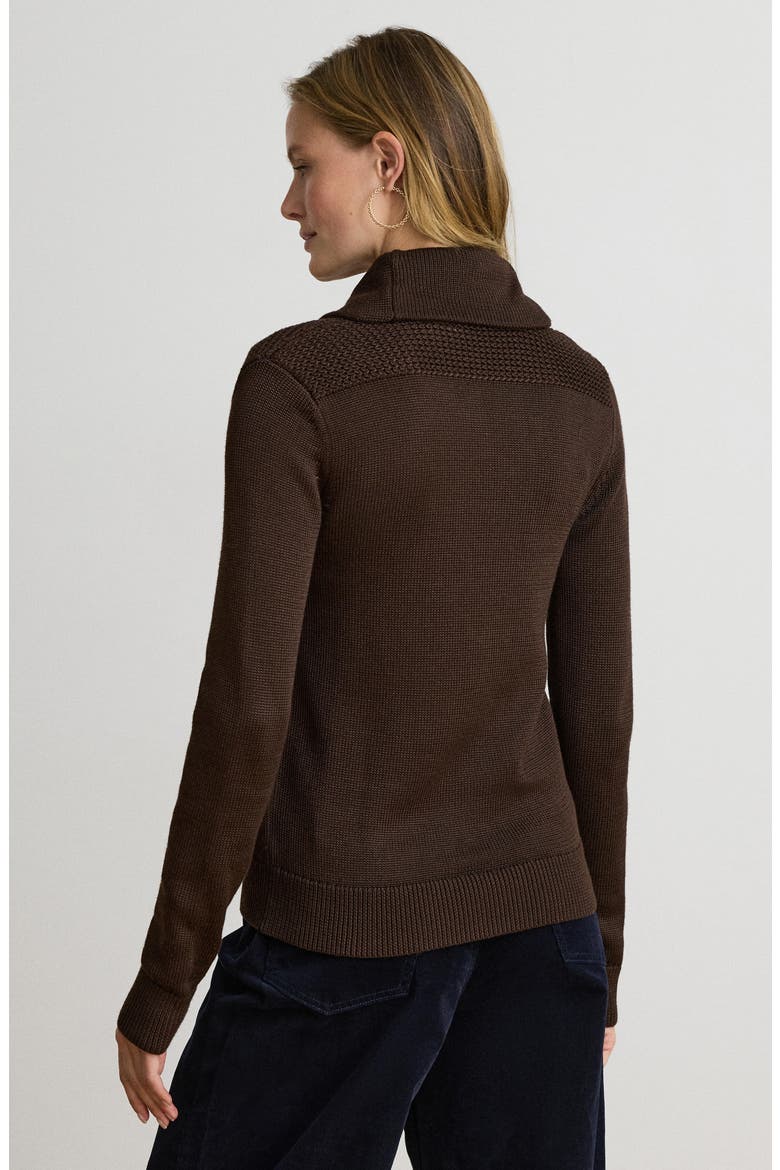 Shawl Collar Sweater, Alternate, color, BROWN