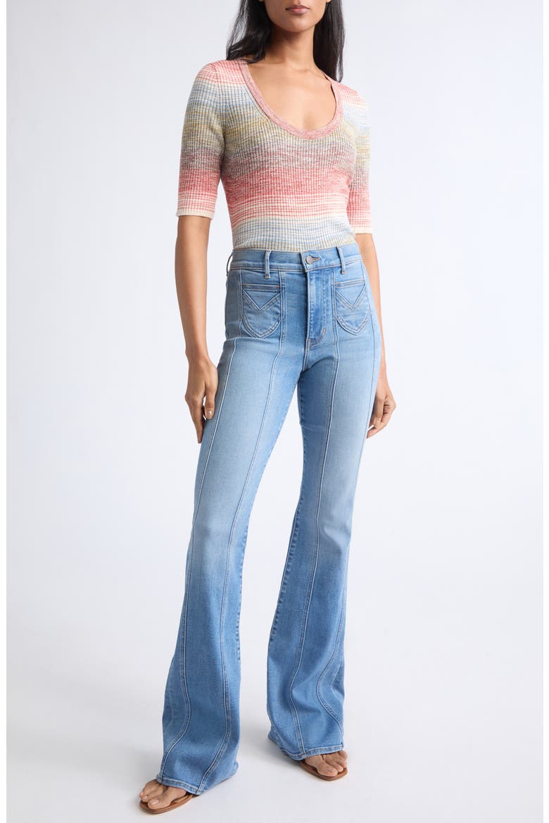 Beverley High Waist Flare Jeans, Alternate, color, SNEAK PEEK