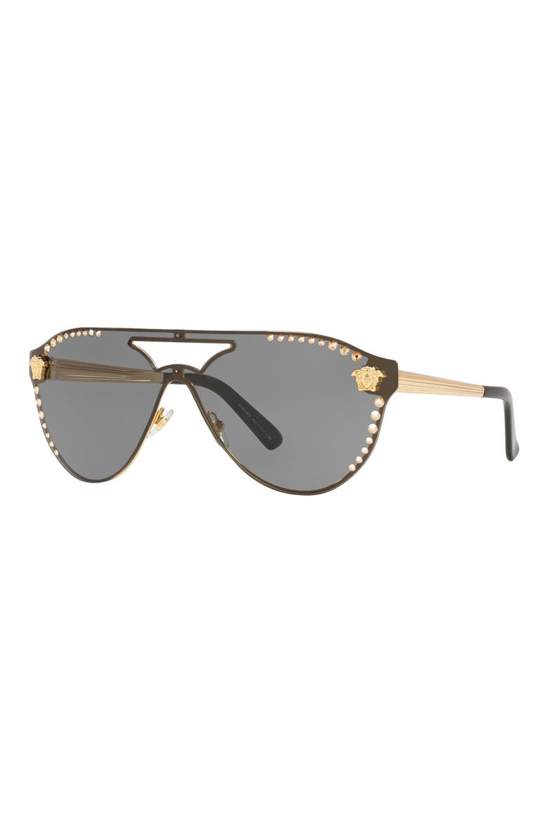 42mm Shield Sunglasses, Alternate, color, GOLD/ DARK GREY