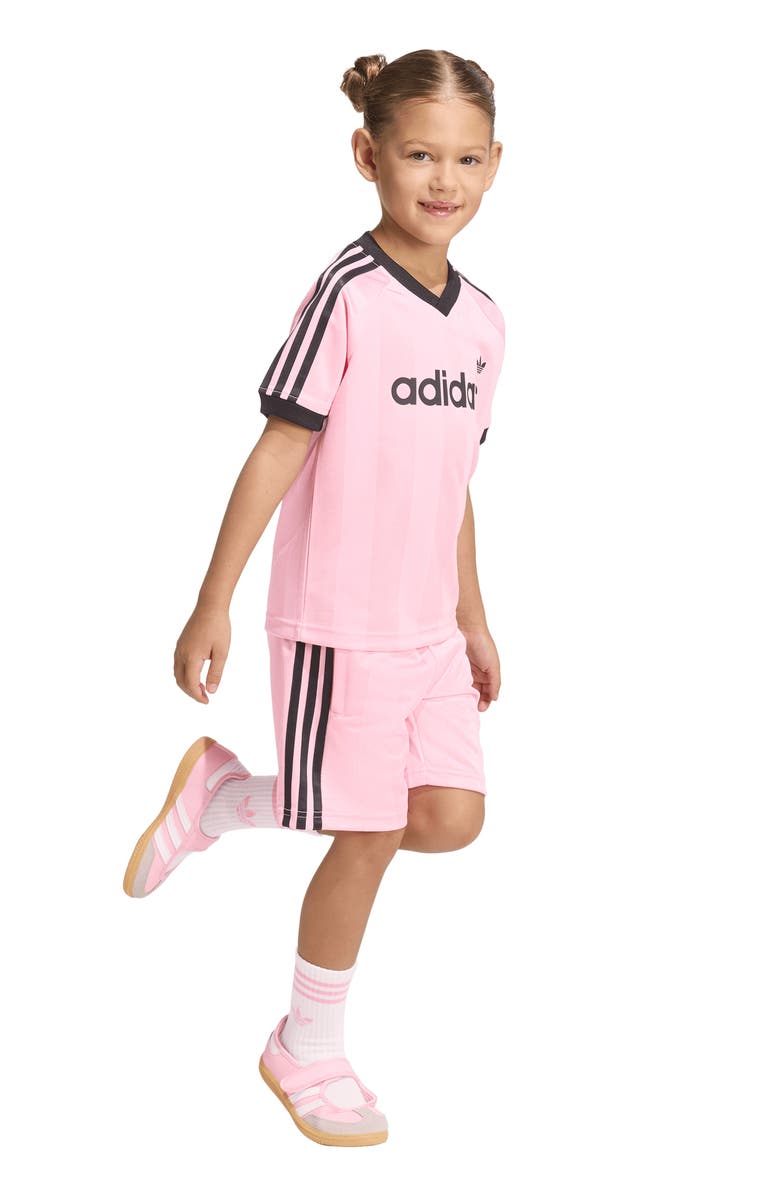adidas Originals Kids' Jacquard Jersey & Shorts Set, Alternate, color, Light Pink