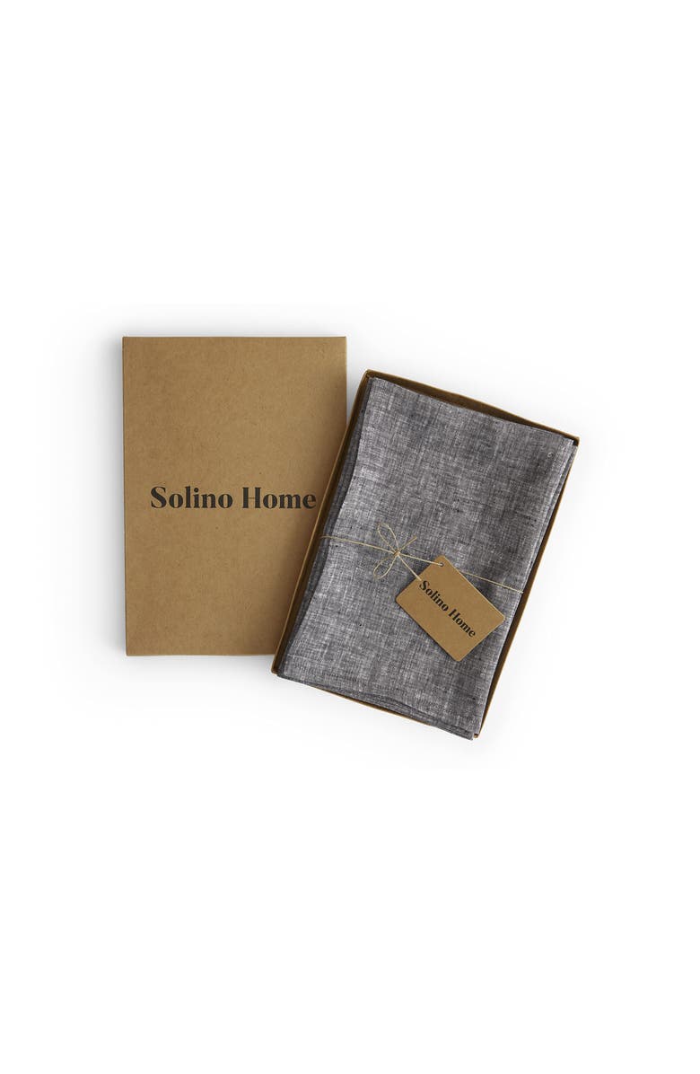 Solino Home Linen Dinner Napkins - Athena, 20" x 20" Inch, Alternate, color, Chambray Black