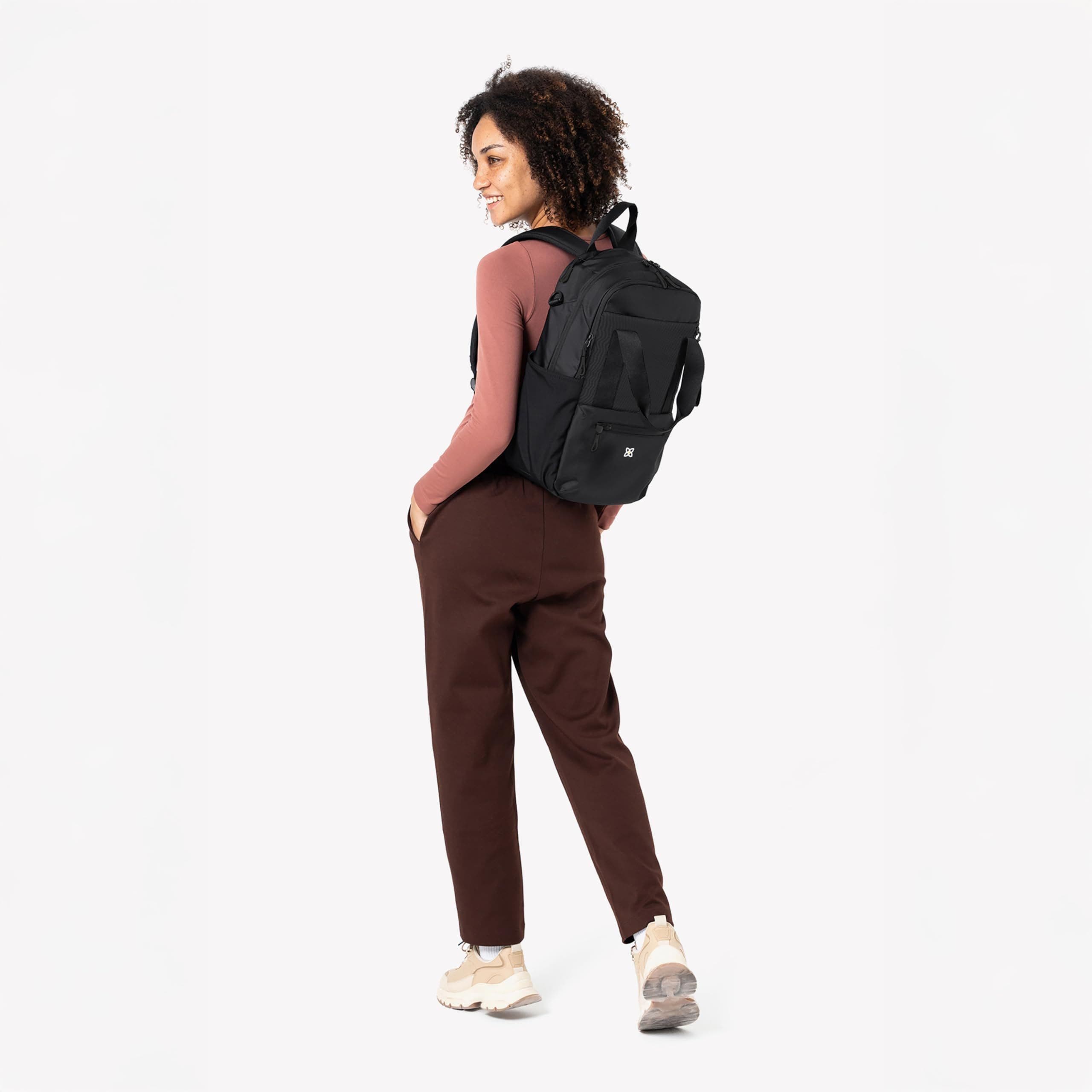 Sherpani Camden Convertible 3 in 1 Tote Bag, 18L Travel Backpack RFID Protection, Fits 15" Laptop, Con Leche, Alternate, color, Raven