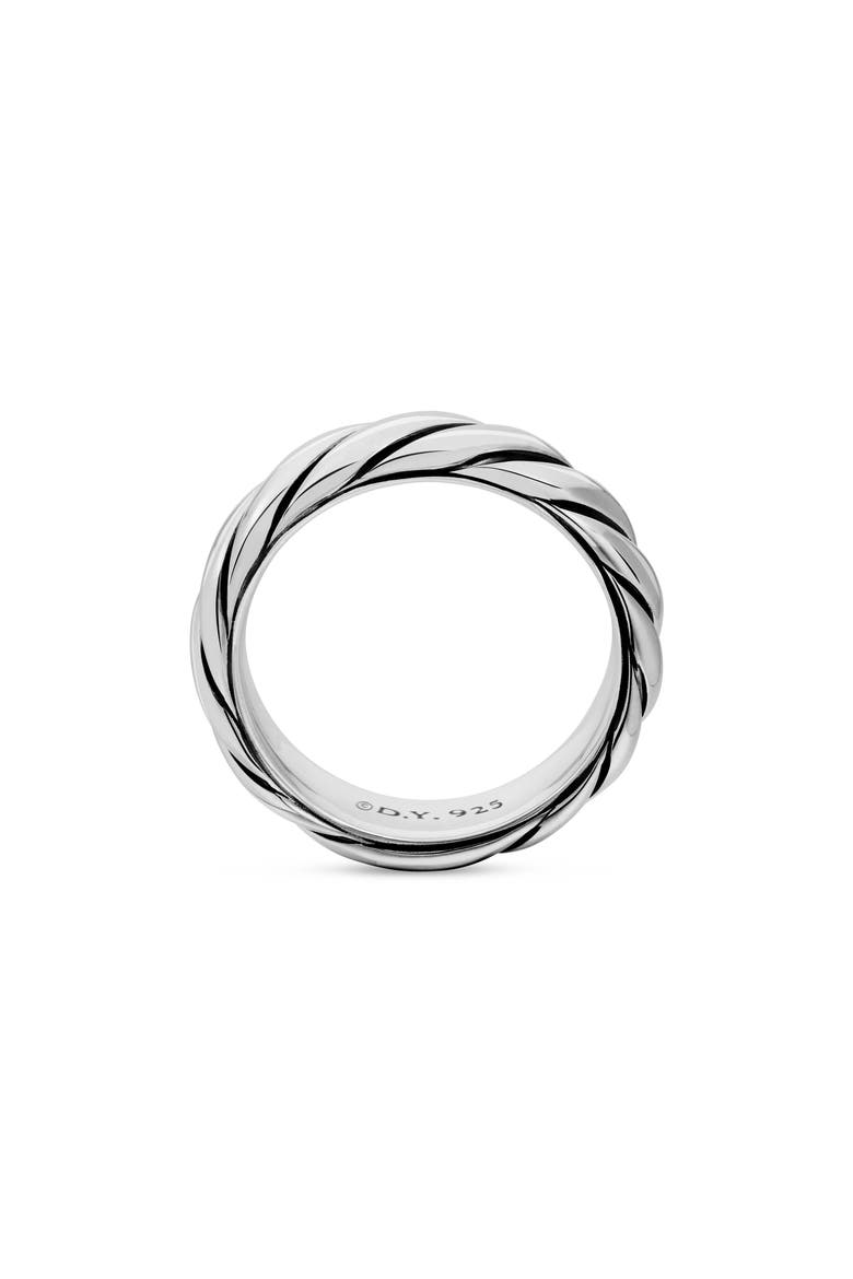 Sculpted Cable Band Ring in Sterling Silver, Alternate, color, STERLING SILVER