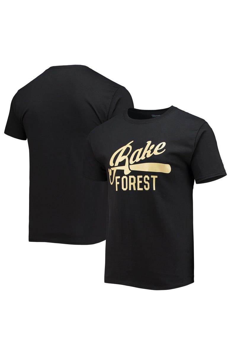 Champion Men's Champion Black Wake Forest Demon Deacons Rake Forest Baseball T-Shirt, Main, color,