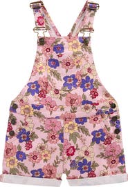 Mini Boden Kids' Floral Denim Shortalls