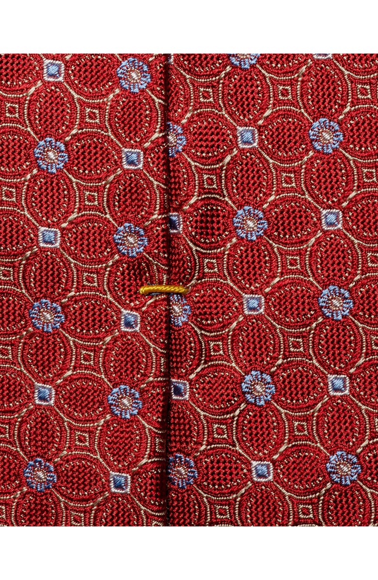 Eton Floral Jacquard Silk Tie, Alternate, color, Medium Red