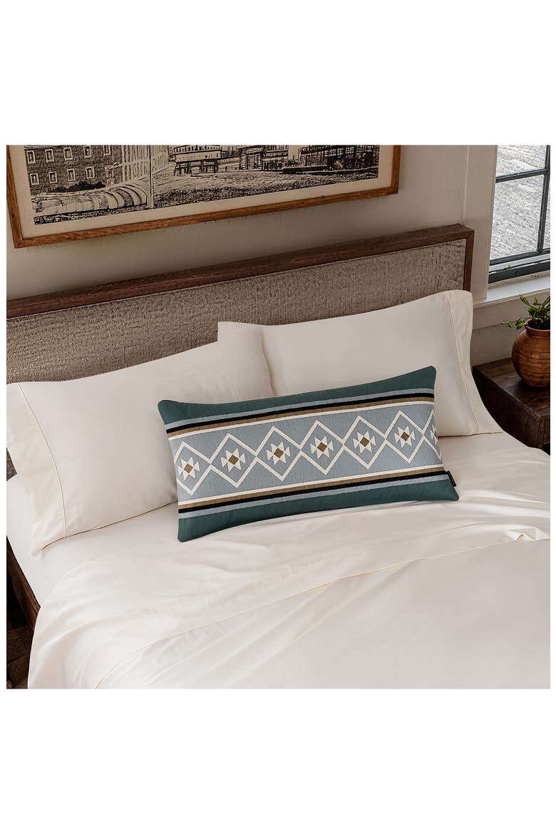 Quilted Star Lumbar Pillow, Alternate, color, BALSAM GREEN
