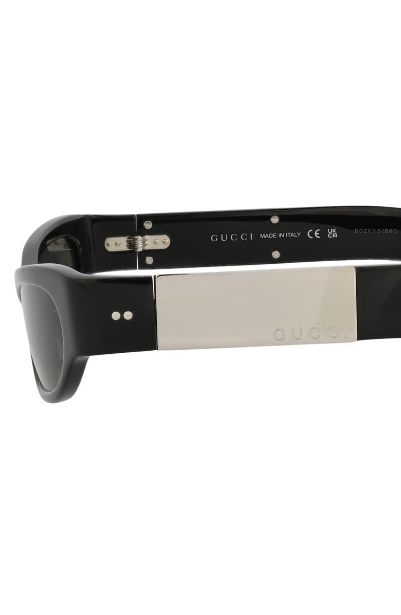 Gucci 53mm Cat Eye Sunglasses, Alternate, color, Black Black Grey