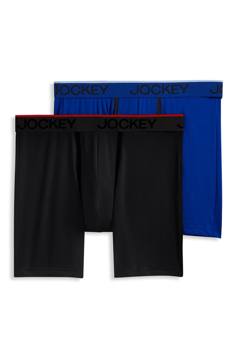 Jockey 2-pk Chafe-Proof Micro Boxer Briefs, Main, color, Black/Bluejay