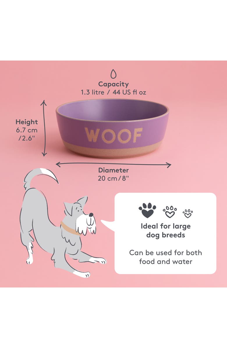 MASON CASH Woof Dog Bowl, 7.9 Inch, 44oz, Alternate, color, Purple