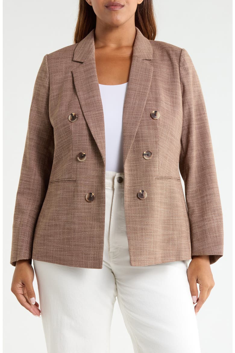 Double Breasted Blazer, Main, color, FUDGE MULTI