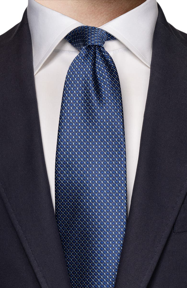 Eton Micropattern Silk Tie, Alternate, color,