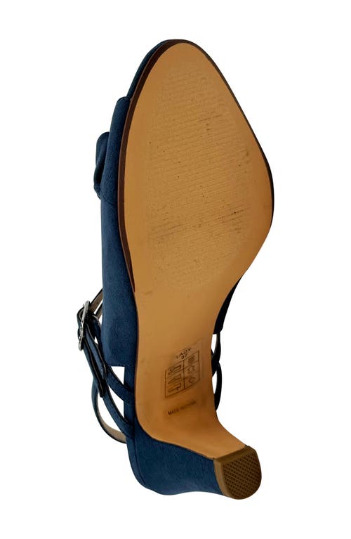 Chelsea Crew Lady Slingback Peep Toe Pump In Blue Micro