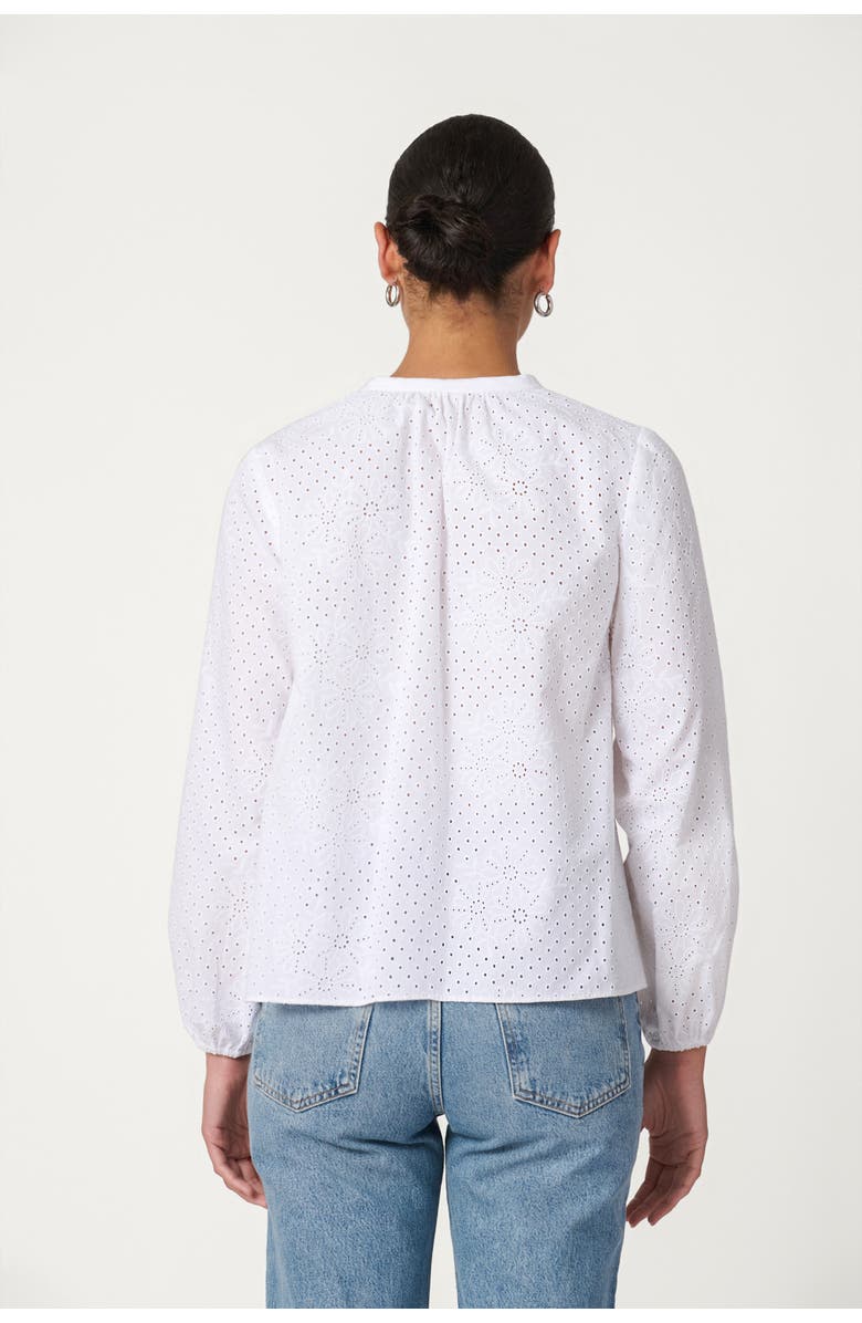Shoshanna Classic Cotton Eylet Ollie Top, Alternate, color, Optic