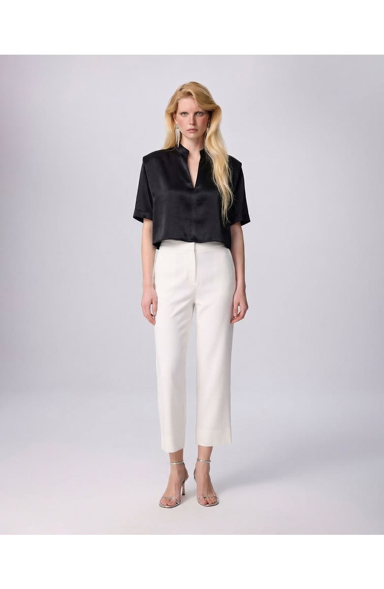 THEO The Label Phaenna Shoulder Pleat Tee, Main, color, Black