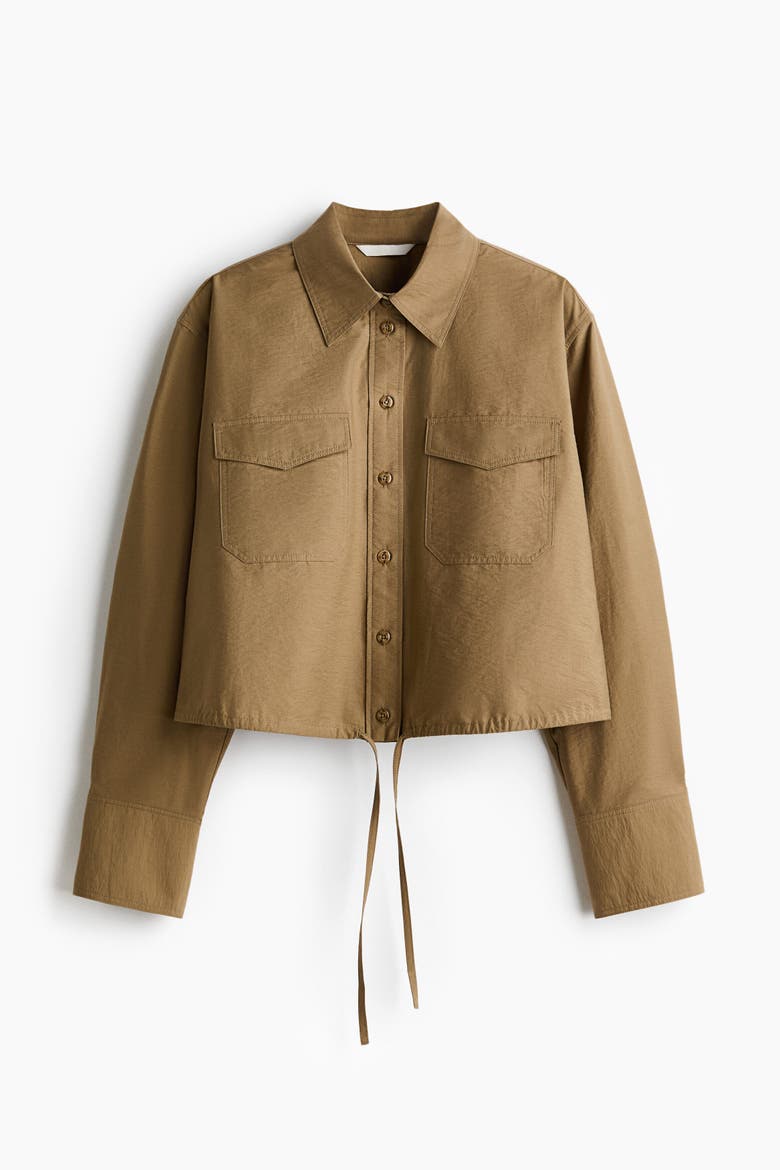Drawstring Shirt, Alternate, color, Dark beige
