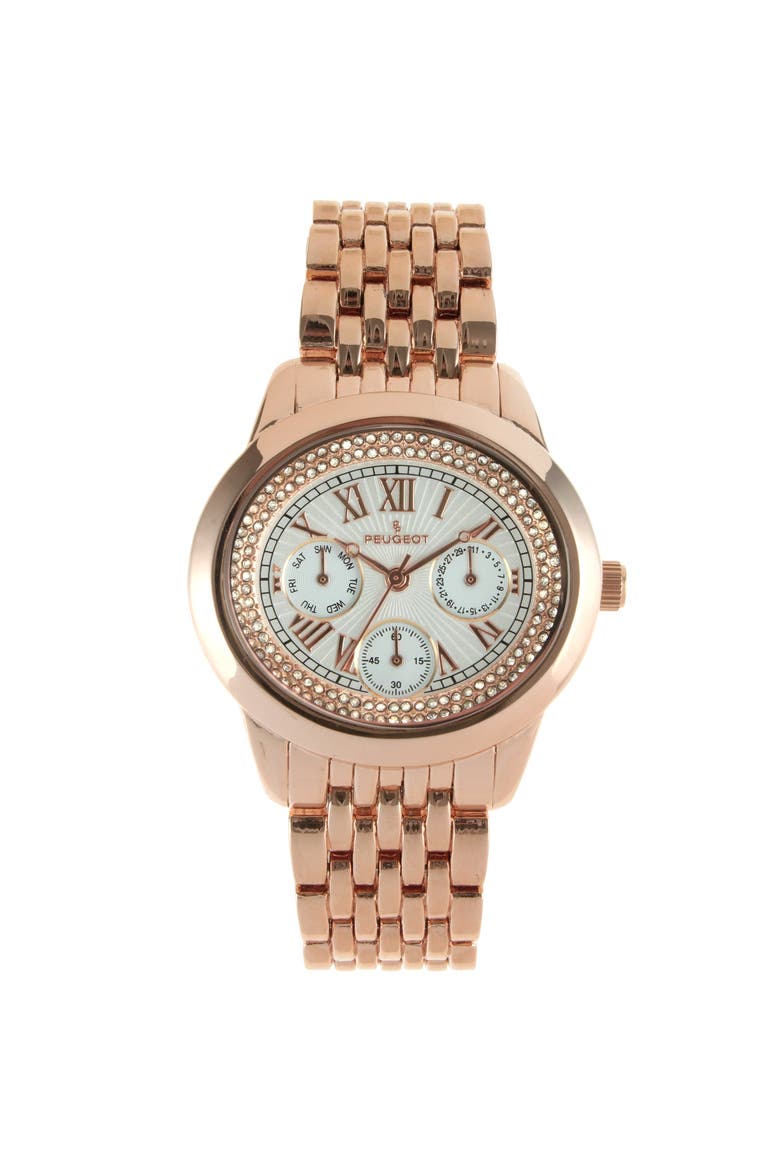 Multi Function Round Bracelet Watch- 40MM, Main, color, Rose Gold