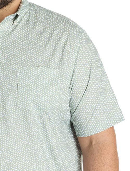 Untuckit Fit By Dxl Big & Tall Ivers Wrinkle-free Performance Floral Print Sport Shirt In Green