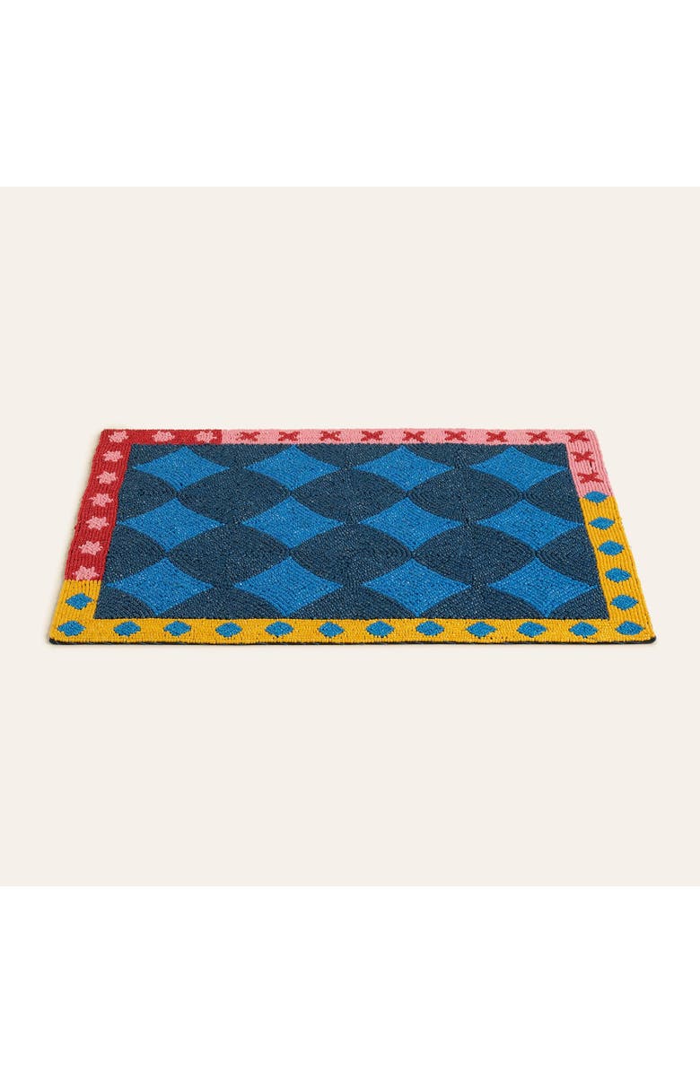 Zsa Zsa Zsu Dadri Beadded Placemat Geometric 12X16 In, Alternate, color, Blue