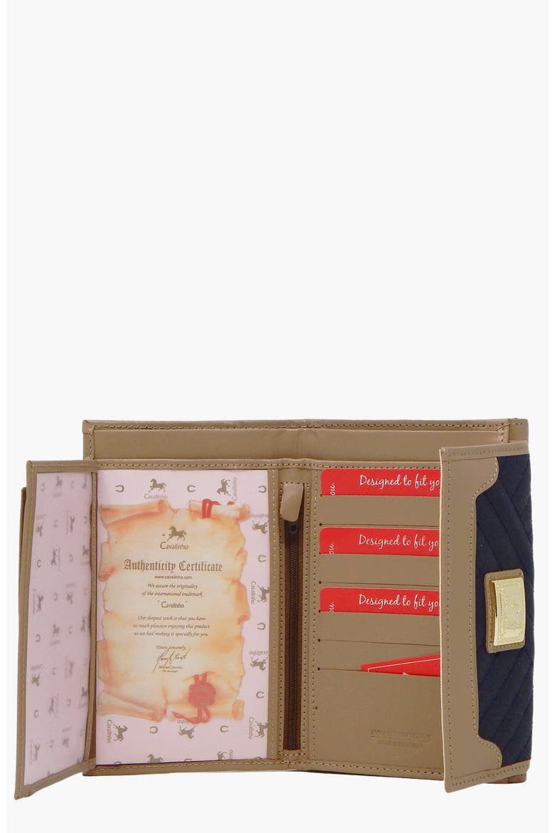 Charming Wallet 221, Alternate, color, Navy / Beige