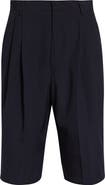Dries Van Noten Panrom Pleated Wool Bermuda Shorts