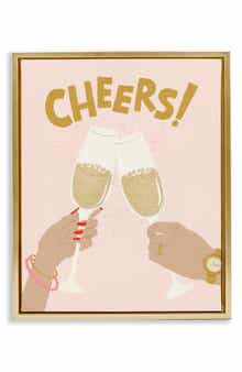Stupell Industries Celebration Cheers Drinks Framed Canvas Wall Art