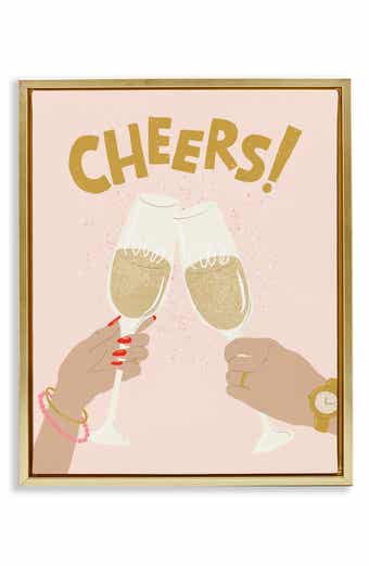 Stupell Industries Celebration Cheers Drinks Framed Canvas Wall Art