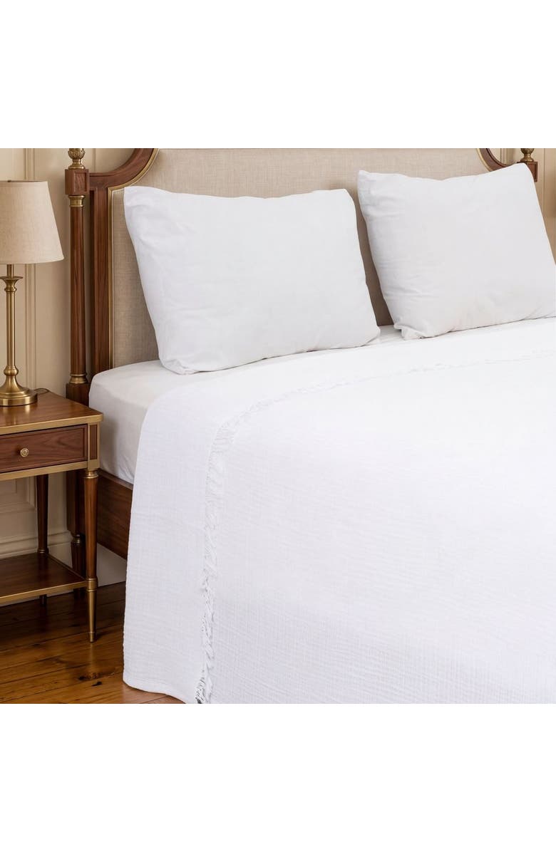 Oliviera Home Soho Supersoft 4-Layer Cotton Gauze Blanket, Alternate, color, White
