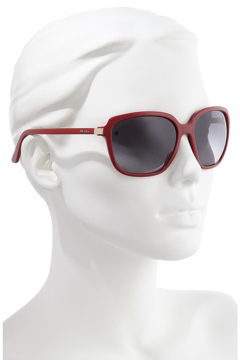 58mm Polarized Sunglasses, Alternate, color, RED/ POLAR GREY GRADIENT