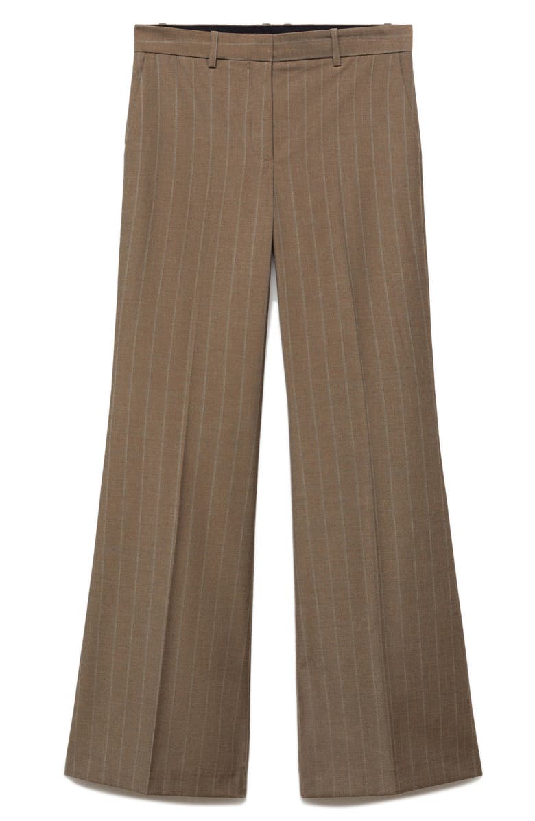 MANGO Pinstripe Flare Leg Pants, Alternate, color,