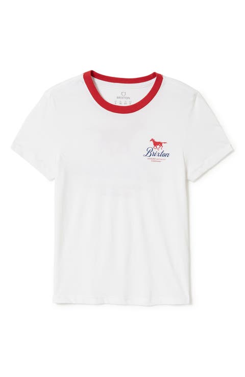 Leisure Activity Cotton Graphic Ringer T-Shirt