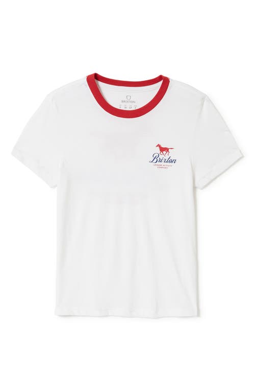 Brixton Leisure Activity Cotton Graphic Ringer T-shirt In White
