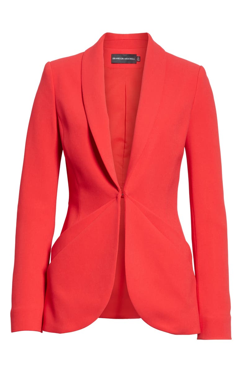 Brandon Maxwell Drape Pocket Crepe Jacket, Alternate, color, 