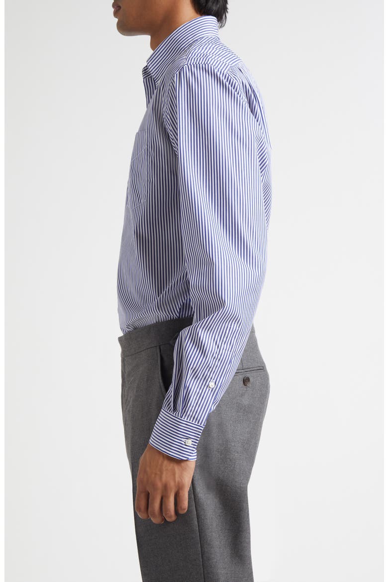 Cameron Stripe Cotton Button-Down Shirt, Alternate, color, BLUE/ WHITE