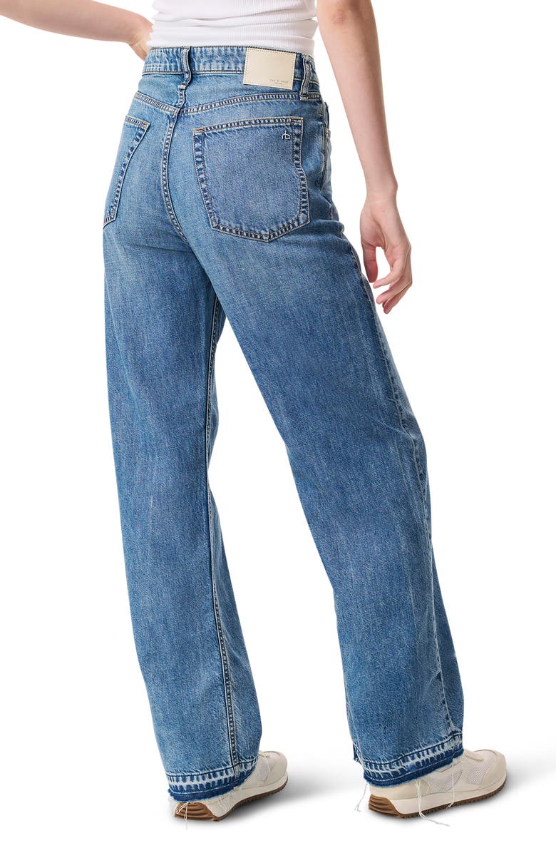 rag & bone Featherweight Release Hem Mid Rise Wide Leg Jeans, Alternate, color, Orian
