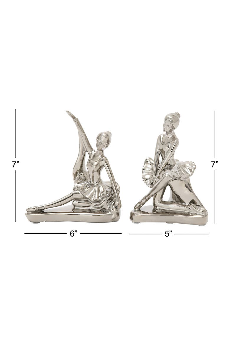 Silver Porcelain Glam Dancer Sculpture, Alternate, color, SILVER