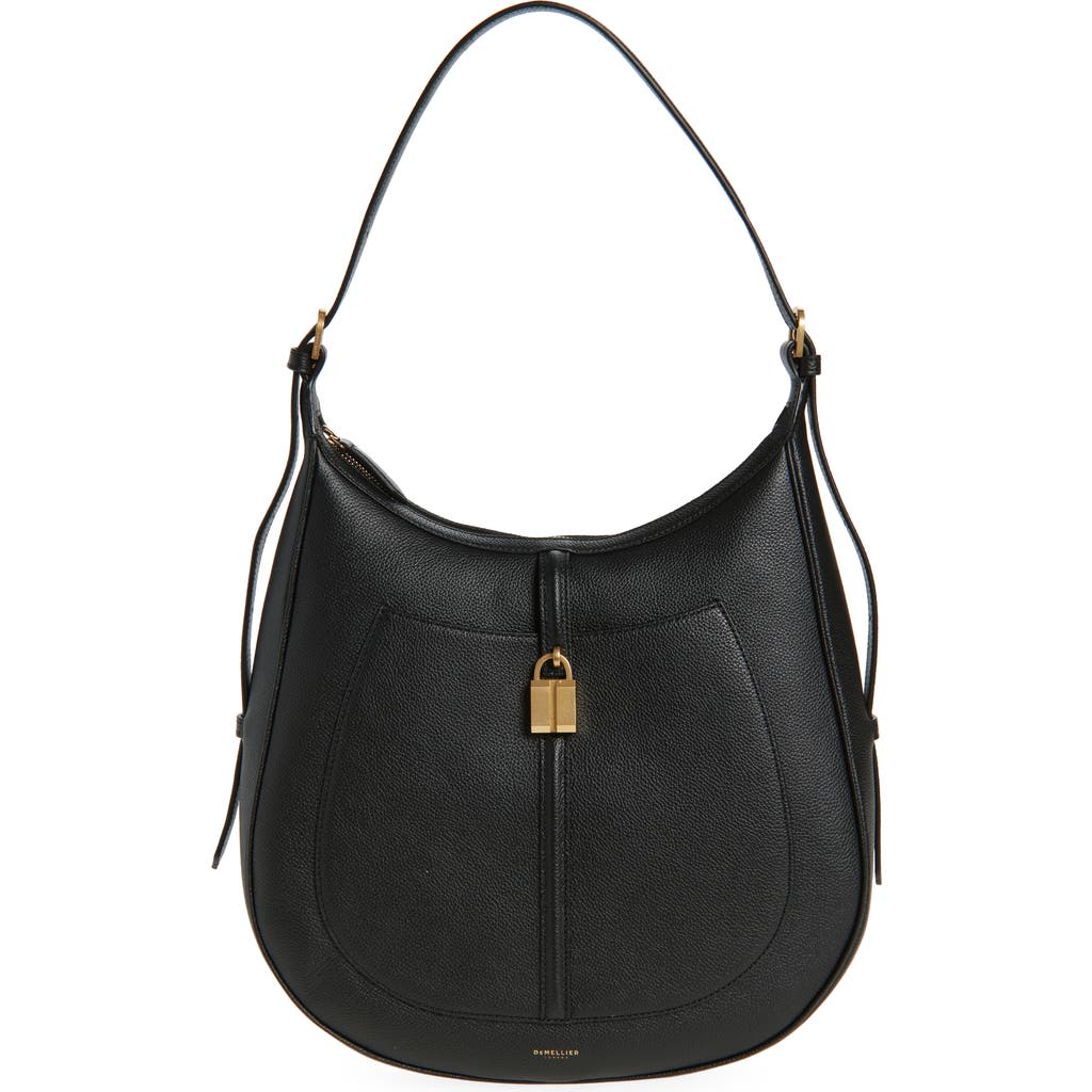 Demellier Siena Leather Hobo Bag In Black