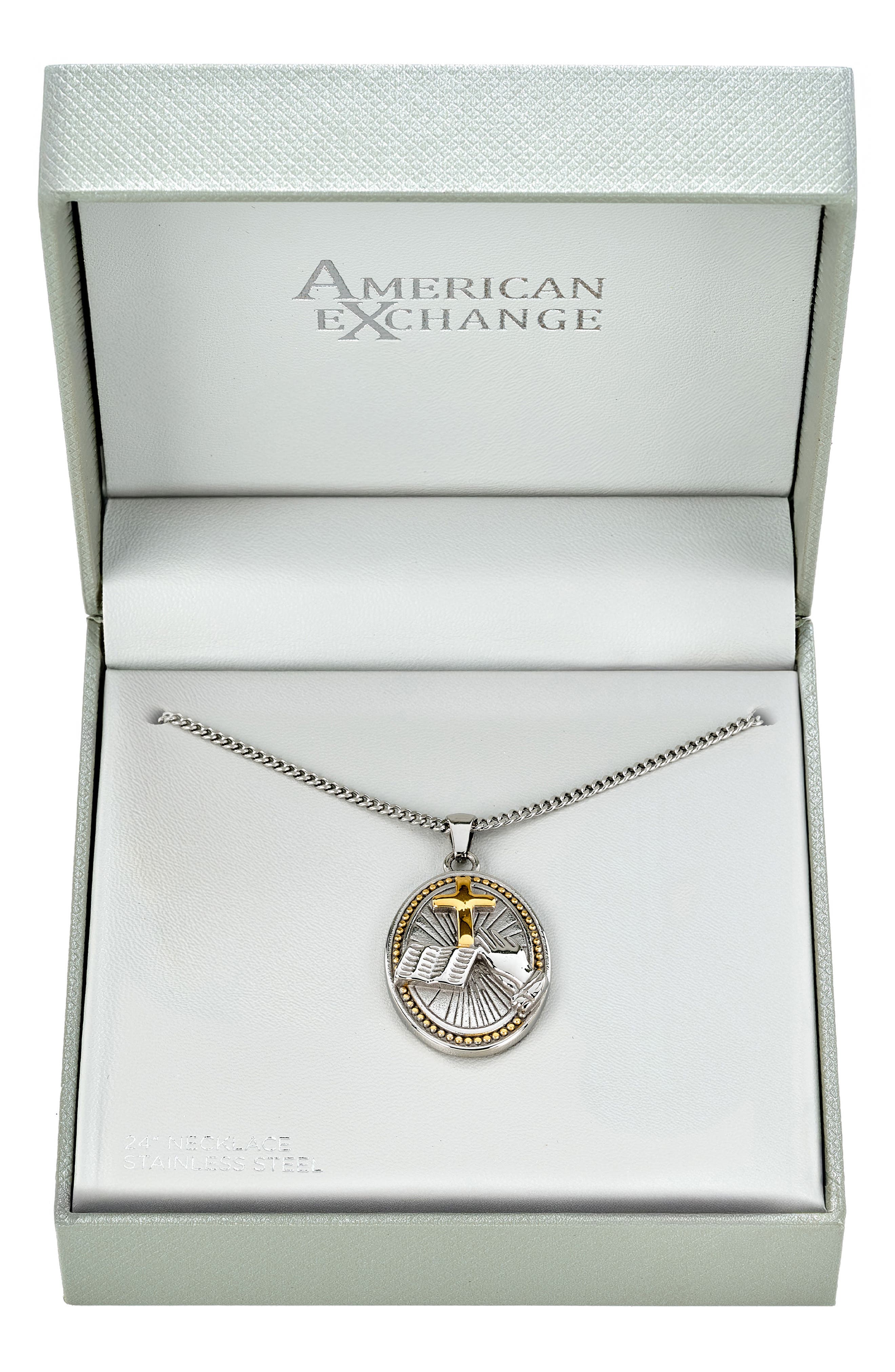 Men's Prayer Cross Pendant Necklace