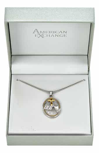 Men's Prayer Cross Pendant Necklace