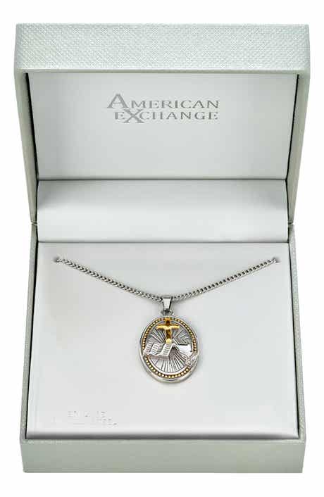 Men's Prayer Cross Pendant Necklace